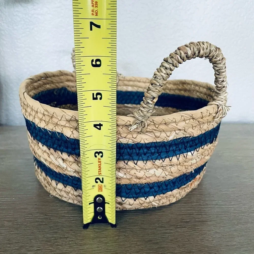 Woven Coastal Farmhouse Basket Organizer